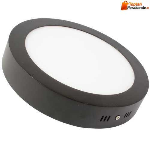Lamptime 16W Sıva Üstü Slim Downlight 6500k Yuvarlak Siyah Gövde